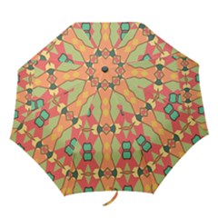 Pattern Orange Green African Folding Umbrellas by Wegoenart