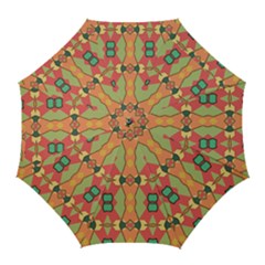 Pattern Orange Green African Golf Umbrellas by Wegoenart