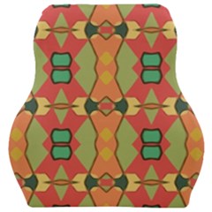 Pattern Orange Green African Car Seat Velour Cushion  by Wegoenart