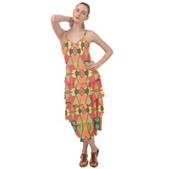 Pattern Orange Green African Layered Bottom Dress