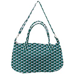 Pattern Green Blue Grey Hues Removal Strap Handbag by Wegoenart