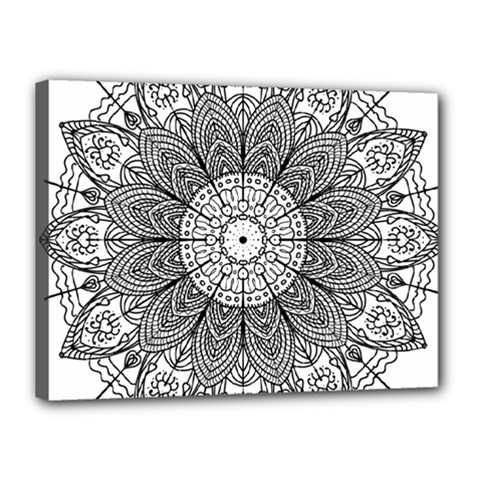 Mandala Meditation Zen Flower Yoga Canvas 16  X 12  (stretched) by Wegoenart