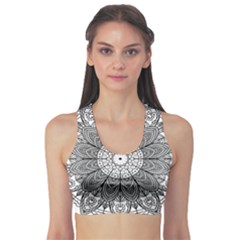 Mandala Meditation Zen Flower Yoga Sports Bra by Wegoenart