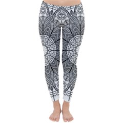 Mandala Meditation Zen Flower Yoga Classic Winter Leggings by Wegoenart