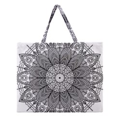 Mandala Meditation Zen Flower Yoga Zipper Large Tote Bag by Wegoenart