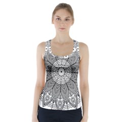 Mandala Meditation Zen Flower Yoga Racer Back Sports Top by Wegoenart