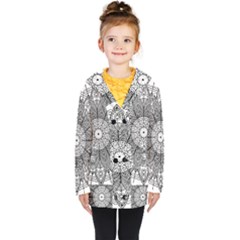 Mandala Meditation Zen Flower Yoga Kids  Double Breasted Button Coat