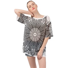 Mandala Meditation Zen Flower Yoga Oversized Chiffon Top