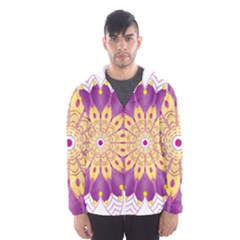 Mandala Stained Flower Drawing Men s Hooded Windbreaker by Wegoenart