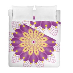 Mandala Stained Flower Drawing Duvet Cover Double Side (full/ Double Size)