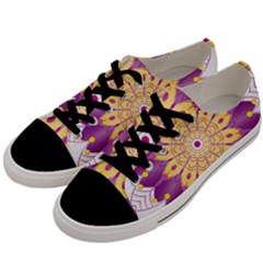 Mandala Stained Flower Drawing Men s Low Top Canvas Sneakers by Wegoenart