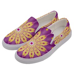 Mandala Stained Flower Drawing Men s Canvas Slip Ons by Wegoenart