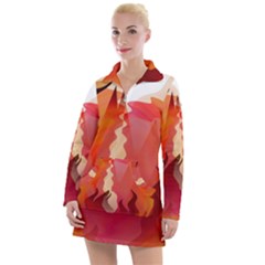 Fire Abstract Cartoon Red Hot Women s Long Sleeve Casual Dress