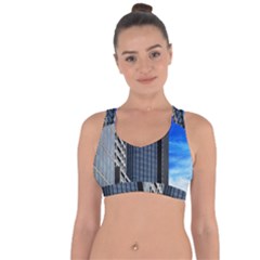 Architecture Frankfurt Houses Cross String Back Sports Bra by Wegoenart