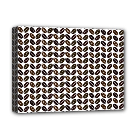 Coffee Beans Pattern Illustrator Deluxe Canvas 16  X 12  (stretched)  by Wegoenart