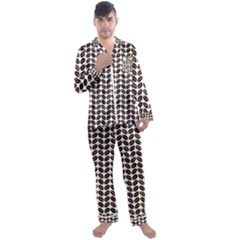 Coffee Beans Pattern Illustrator Men s Satin Pajamas Long Pants Set by Wegoenart