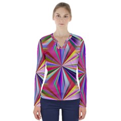 Seamless Repeating Tiling Tileable Abstract V-neck Long Sleeve Top by Wegoenart