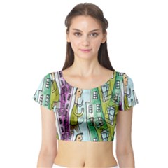 Seamless Repeating Tiling Tileable Short Sleeve Crop Top by Wegoenart