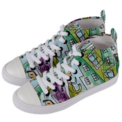 Seamless Repeating Tiling Tileable Women s Mid-top Canvas Sneakers by Wegoenart