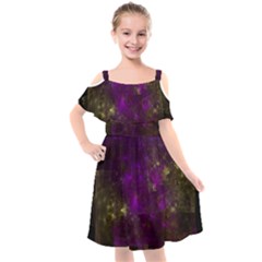 Apophysis Attractor Colours Digital Kids  Cut Out Shoulders Chiffon Dress