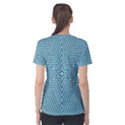 Lines Blue Repeating Textile Women s Cotton Tee View2