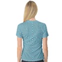 Lines Blue Repeating Textile V-Neck Sport Mesh Tee View2