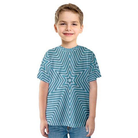 Lines Blue Repeating Textile Kids  Sport Mesh Tee by Wegoenart