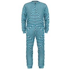 Lines Blue Repeating Textile Onepiece Jumpsuit (men)  by Wegoenart