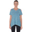 Lines Blue Repeating Textile Cut Out Side Drop Tee View1