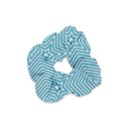 Lines Blue Repeating Textile Velvet Scrunchie View1