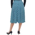 Lines Blue Repeating Textile Classic Velour Midi Skirt  View2