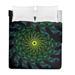 Abstract Ribbon Green Blue Hues Duvet Cover Double Side (full/ Double Size)