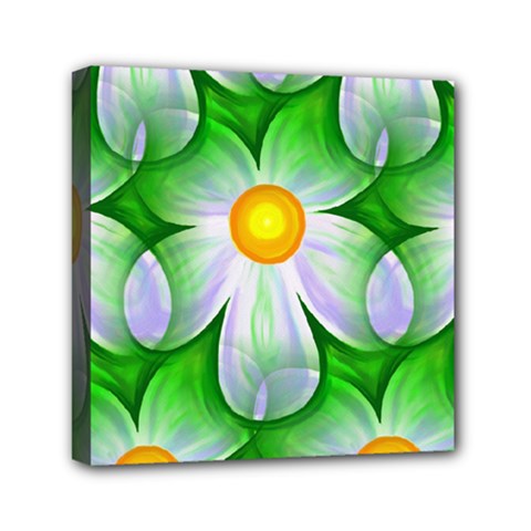 Seamless Repeating Tiling Tileable Flowers Mini Canvas 6  X 6  (stretched) by Wegoenart