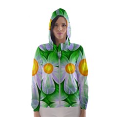 Seamless Repeating Tiling Tileable Flowers Women s Hooded Windbreaker by Wegoenart