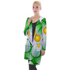 Seamless Repeating Tiling Tileable Flowers Hooded Pocket Cardigan by Wegoenart