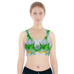 Seamless Repeating Tiling Tileable Flowers Sports Bra With Pocket by Wegoenart