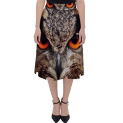 Owl Bird Eyes Eagle Owl Birds Classic Midi Skirt by Wegoenart