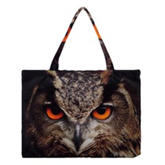 Owl Bird Eyes Eagle Owl Birds Medium Tote Bag by Wegoenart