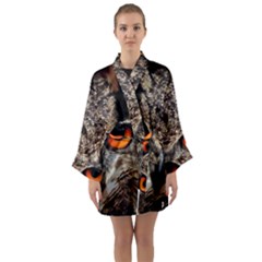 Owl Bird Eyes Eagle Owl Birds Long Sleeve Kimono Robe by Wegoenart