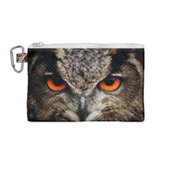 Owl Bird Eyes Eagle Owl Birds Canvas Cosmetic Bag (medium) by Wegoenart