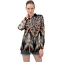 Owl Bird Eyes Eagle Owl Birds Long Sleeve Satin Shirt View1