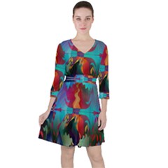 Background Sci Fi Fantasy Colorful Ruffle Dress by Wegoenart