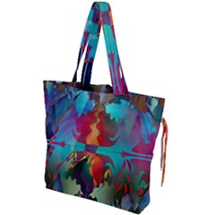 Background Sci Fi Fantasy Colorful Drawstring Tote Bag by Wegoenart