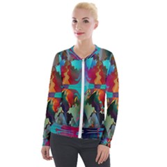 Background Sci Fi Fantasy Colorful Velour Zip Up Jacket