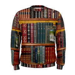 Books Library Bookshelf Bookshop Men s Sweatshirt by Wegoenart