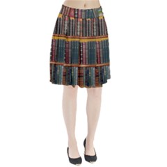 Books Library Bookshelf Bookshop Pleated Skirt by Wegoenart