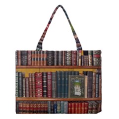 Books Library Bookshelf Bookshop Medium Tote Bag by Wegoenart