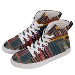 Books Library Bookshelf Bookshop Men s Hi-top Skate Sneakers by Wegoenart