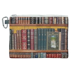 Books Library Bookshelf Bookshop Canvas Cosmetic Bag (xl) by Wegoenart