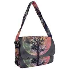 Full Moon Silhouette Tree Night Courier Bag by Wegoenart